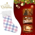 thumbnail image 4 of Blue Colorful Plaid Christmas Stockings, Christmas Presonalized Large Stocking Sock, Set of 2 Xmas Party Winter Decor Candy Bag Family Holiday Gift, 17.7 Inch, 4 of 7
