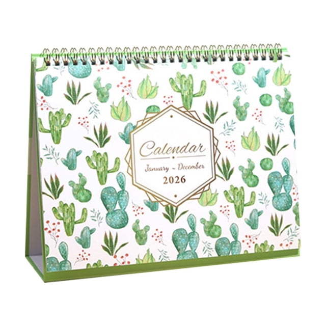 Chanana 2026 Desk Calendar Flower Pattern Design From January To December 2026 12 Months 10 Inches X 8.01 Inches Thick Paper Suitable For Office And Home Planning And Organization