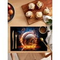 thumbnail image 5 of Baseball, Placemats Set of 6, Sports Theme Gradient Orange Blue Black Placemats for Dining Table, Place Mats for Kitchen Tabletop, Waterproof Wipeable Dining Table Mats Set, 5 of 9