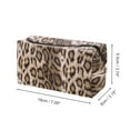 thumbnail image 2 of Unique Bargains 1 Pc Rectangular Leopard Makeup Bag Dark Coffee Color PU, 2 of 4