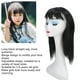 thumbnail image 4 of Peluca para niños, peluca con flequillo para niña, peluca larga y recta, reemplazo de cabello superior negro con parte superior completa, 4 of 8
