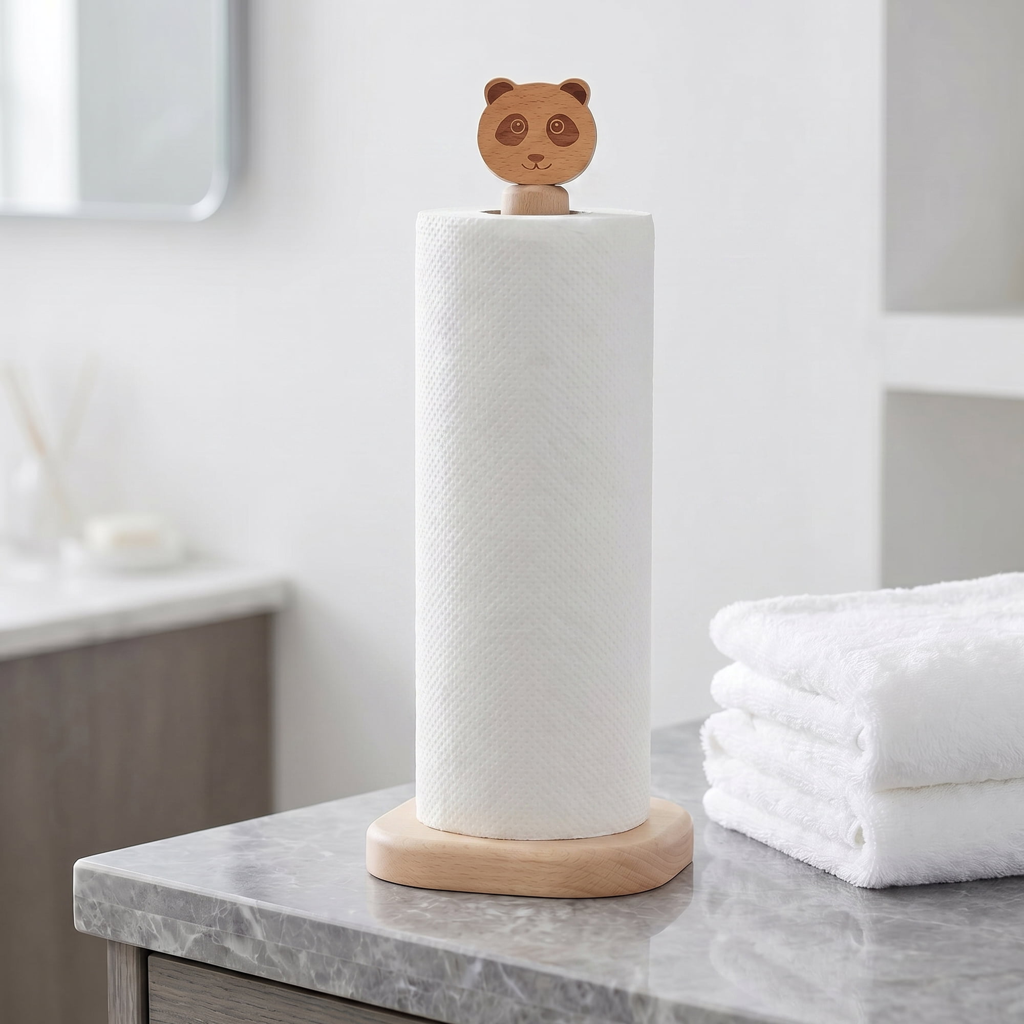 Unique Bargains Paper Towel Holder Countertop Non Slip Base Dispenser Frog 13.2x5.1inch