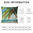 thumbnail image 5 of BANET  Tropical Throw Pillow Cushion Cover, Coconut Palm Tree Branches on The Beach Exotic Nature Print, Decorative Square Accent Pillow Case 24x24in, 5 of 5