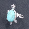 thumbnail image 1 of Women Rings Natural Gems Crystal Turtle Tortoise Lapis Lazuli Obsidian Jewelry, 1 of 6