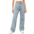 thumbnail image 2 of High Waisted Wide Leg Jeans for Women Vintage Washed Black Denim Pants Casual Loose Fit Straight Trousers Comfortable Everyday Wear, 2 of 5