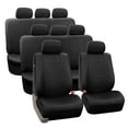 thumbnail image 2 of FH Group Faux Leather Split Bench 8 Seaters Car Van Seat Covers, Full Set w/ Free Air Freshener, Black, 2 of 5