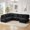Black, variant on LQLI 125.2" Sectional Sofa U-Shaped Upholstered Sofa L-Shaped Couch with a Movable Ottoman and Side Storage Pockets for Living Room