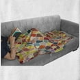 thumbnail image 6 of Colorful Soft Flannel Fleece Throw Blanket, Motley Geometrical Mosaic with Retro Effect Vivid Stained Glass Design Ornament, Cozy Plush for Indoor and Outdoor Use, 50" x 60", Multicolor, by Ambesonne, 6 of 6