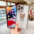 thumbnail image 2 of Ultimate Protection Slim Clear Back Cover Electroplated Bumper Frame for iPhone 14 6.1 inch, Rhinestone Butterfly Ring Stand & Camera Shell with Lens Film, 2 of 8