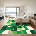 thumbnail image 3 of ODIKA 5'x7' Machine Washable Non-Slip Area Rug, Geometric Green High Traffic Rug, Green, 1077918, 3 of 7