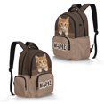 thumbnail image 2 of Xixirimido Custom Name 17" Multi Pockets Kids Backpack for Boys Lightweight School Bag Girls Cat Brown Print Large Bookbag for Elementary Middle High School Students, 2 of 8