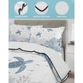 thumbnail image 3 of Twin Quilt Bedding Set, Turtle Coastal Reversible Summer Quilt 3 Pieces, Nautical Summer Beach Coral Shell Starfish Lightweight Bedspreads Coverlets with 2 Pillow Shams for All Seasons, 3 of 5