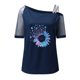 thumbnail image 4 of Gibobby Blusa de Trabajo de Manga Corta Mujeres Impreso Hombro Tops Sexy Glitter Camisa manga corta Blusa Tops(Azul,G), 4 of 4