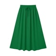 thumbnail image 7 of YgkuHd Maxi Skirts for Women Casual Summer Solid Color Loose High Waist A-line Half Body Elastic Waist Drawstring Skirt Long Skirts for womens clothes Summer,Green_L, 7 of 7