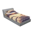 thumbnail image 3 of Ambesonne Beach Fitted Sheet & Pillow Sham Set, Romantic Sunset Skyline, Queen, Orange Cream, 3 of 3
