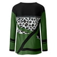 thumbnail image 5 of Pompotops Blouse à Manches Longues pour Femmes, Imprimé Léopard, Col Rond, Patchwork, T-shirt, 5 of 5