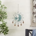 thumbnail image 2 of DecMode 13" Teal Metal Sun and Moon Windchime with Bells, 2 of 8