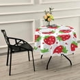 thumbnail image 7 of SKYSONIC 60" Cute Strawberry Round Table Cloth Red Heart Polyester Tablecloth Washable Tablecover for Party Dinner Home Decor, 7 of 7