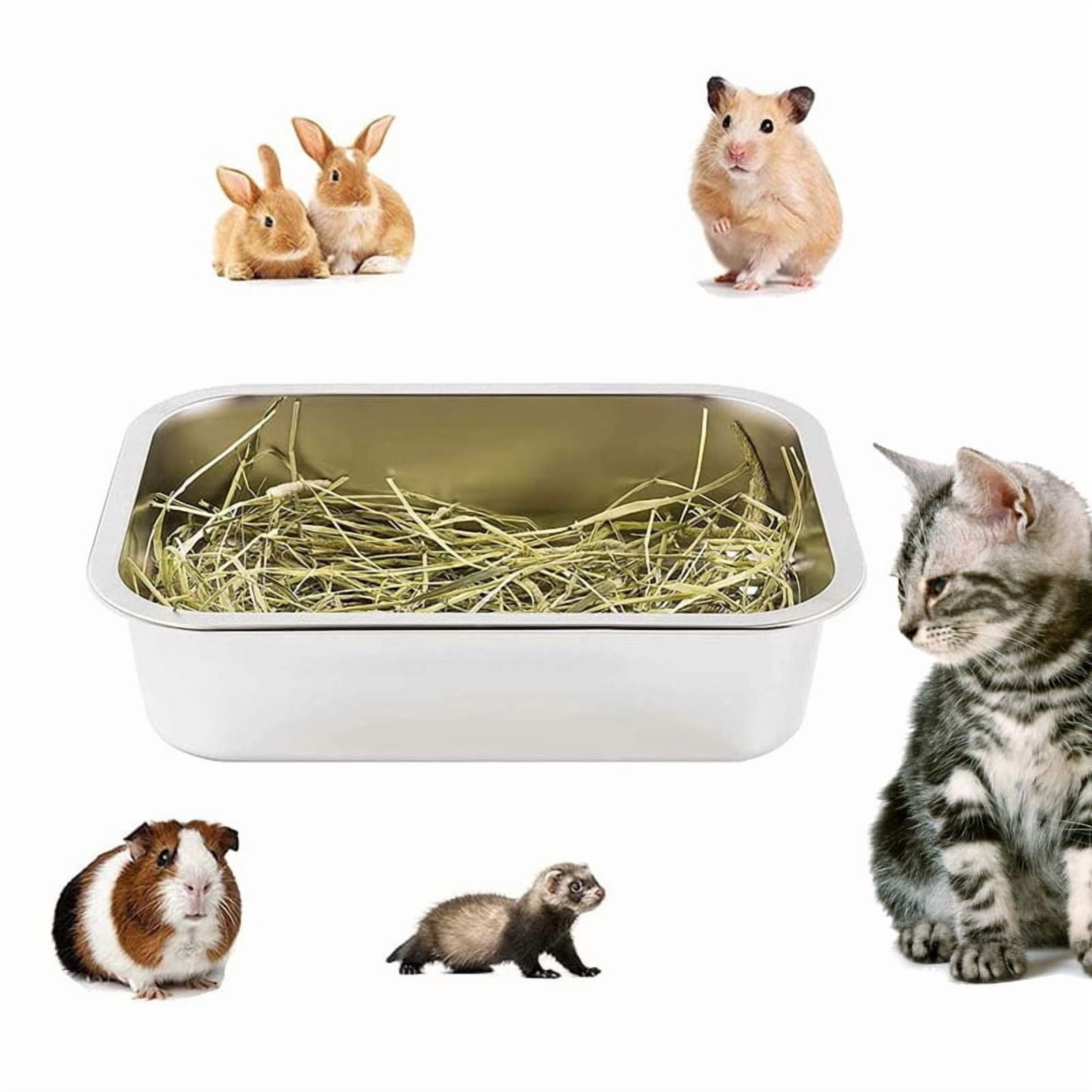 Cats Litter Box Stainless Steel 4 inch Side Height Smooth Surface Metal Pan Non Odor Rust Proof Hard and Safe for Kit