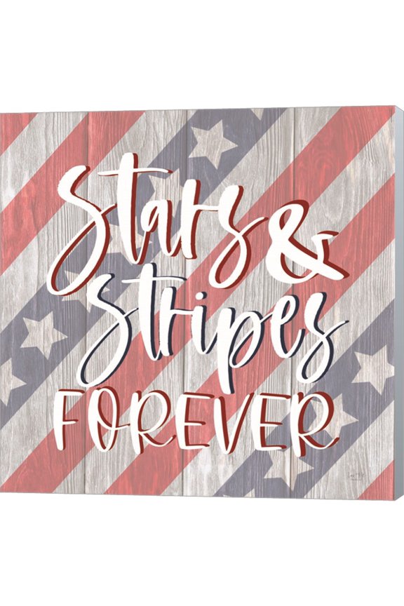 Stars and Stripes Forever I by Lux + Me Designs, Canvas Wall Art, 12W x 12H