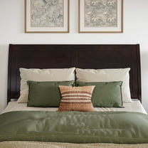 AFI Portland Full Sleigh Solid Wood Panel Headboard with Attachable Charger, Espresso