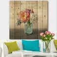 thumbnail image 2 of Designart 'French Cottage Bouquet In Glass Jar Mothers' Cottage Print on Natural Pine Wood, 2 of 3