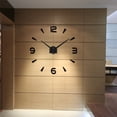 thumbnail image 3 of DIY Frameless Wall Clock 3D Acrylic Roman Numerals Analog Watch Stickers Decals Modern Home Office Decor Color:Black, 3 of 4
