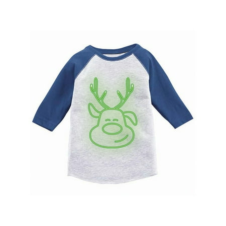 

Awkward Styles Girls Boys Ugly Xmas T-Shirt Neon Christmas Light Toddler Raglan Shirt
