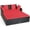 Red, variant on Outdoor Rattan Daybed with White Cushions, 61 in Patio Sofa Bed with Curved Backrest, Armrests, 4 Pillows, Weather-Resistant Wicker Lounge Bed, 800 lb Capacity for Poolside Garden Deck Backyard