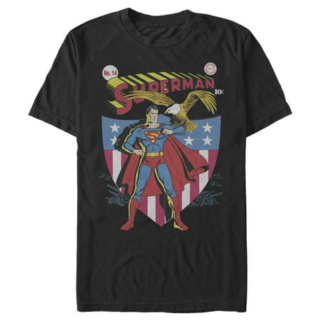 Men's Superman American Hero Graphic Tee Black Large