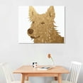 thumbnail image 2 of Nawypu Animals Wall Art Canvas Prints 'Scottish Terrier' Home Décor, Gold, White, 2 of 4