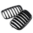 thumbnail image 3 of 1 Pair Front Hood Kidney Grille Grill For X5 X6 E70 E71 2007-2013 Glossy Black 51137157687 51137157, 3 of 5