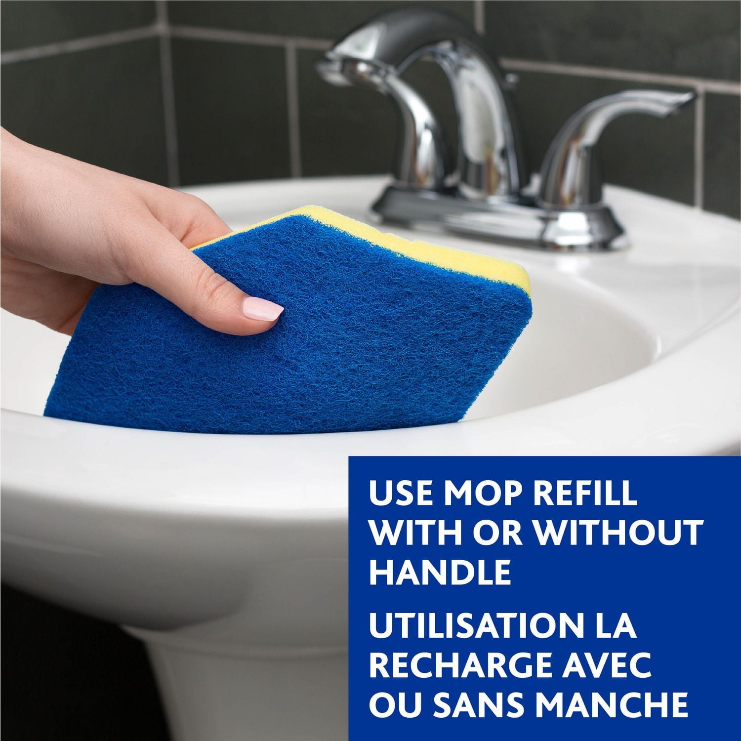 Vileda Bath Magic Mop - Bathroom and Tub Mop, Telescopic Handle, 1 Piece