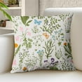 Outdoor Plant Throw Pillow Covers 18x18 Inch Green Vintage Botanical