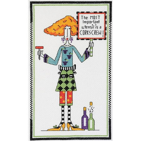 Dolly Mama's Important Utensil Counted Cross Stitch Kit, 6" x 10", 14-count