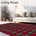thumbnail image 2 of ODIKA 2'x3' Machine Washable Non-Slip Area Rug, Joyful Plaid Tartan Heritage Celebration Adornment High Traffic Rug, Red, 606907, 2 of 7
