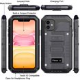thumbnail image 5 of Beasyjoy iPhone 11 Case Waterproof Metal Heavy Duty Case with Built-in Screen Full Body Protective Shockproof Drop, 5 of 5