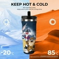 thumbnail image 4 of Looney Tunes Cartoons 30 OzTumbler with Handle And Straw, Stainless Steel Double Wall Vacuum Insulated Coffee Cup Travel Mug for Gym, Outdoors, Commute, Work, 4 of 8