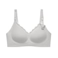 thumbnail image 4 of Maternity Nursing Bra Seamless Wireless Bust Support Pregnancy Postpartum Breastfeeding Comfort Fit Daily Home Smooth Triple Hook, XL, Grey, 4 of 4