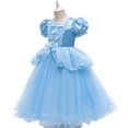 thumbnail image 5 of OBEEII Girls Cinderella Short Puff Sleeve Princess Dress with Accessories Cosplay Halloween Christmas Carnival Party Costume Fairy Princess Dress up Birthday Outfit for Child, 5 of 8