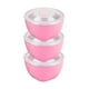 thumbnail image 1 of Juego de Ensaladeras Aquila con tapa Rosa 3 Piezas, 1 of 2