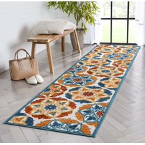 Well Woven Dorado Cabo Modern Geometric Multi Indoor/Outdoor High-Low Pile 2'7" x 9'10" Runner Rug