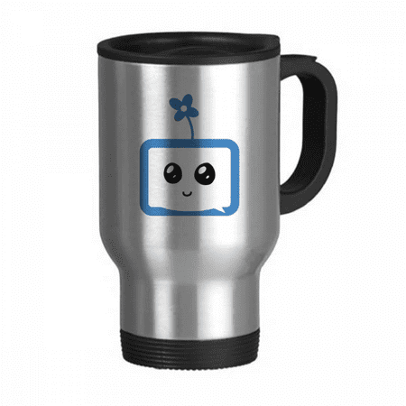 

Clover Sle Small TV Face Cartoon Travel Mug Flip Lid Stainless Steel Cup Car Tumbler Thermos