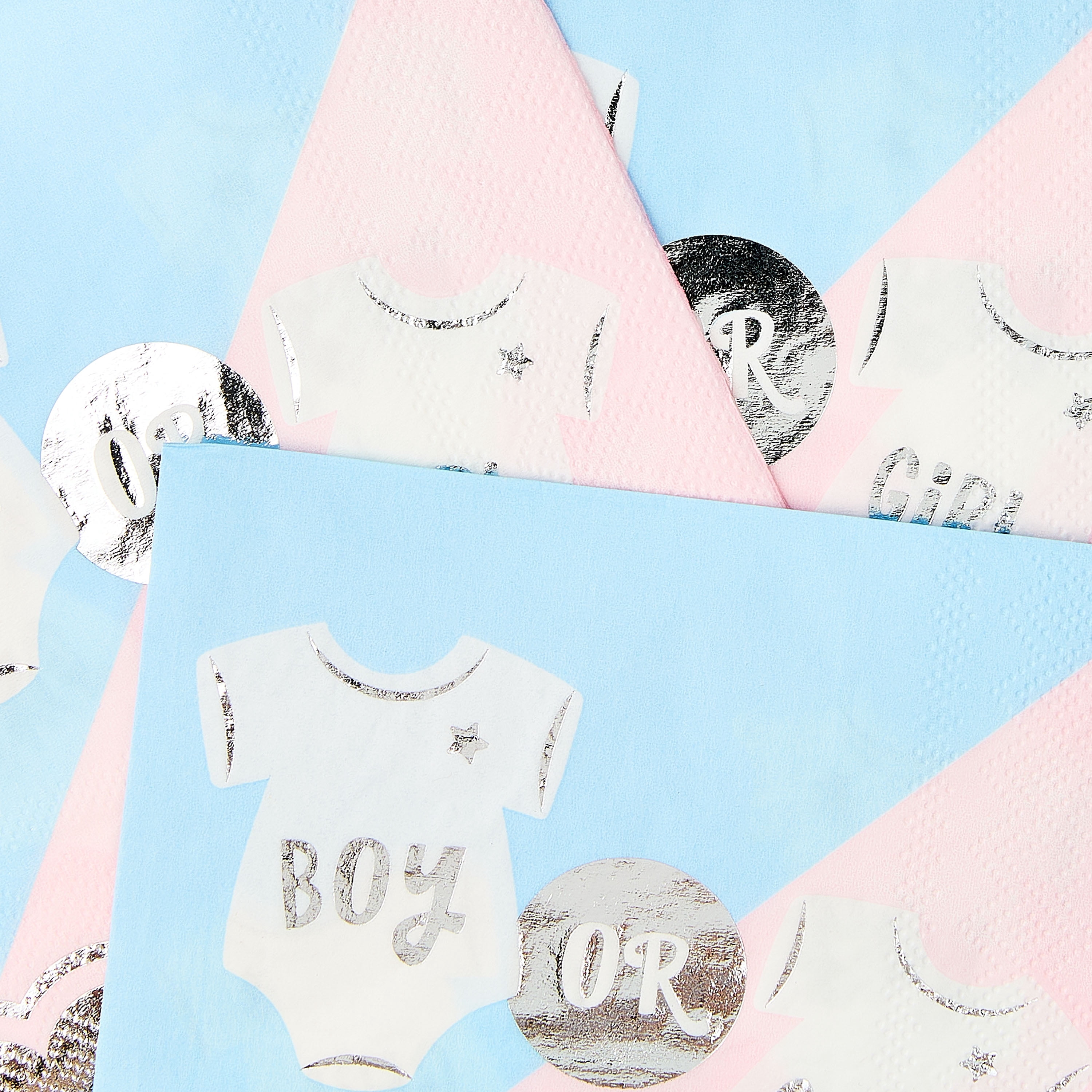 6.5" x 6.5" Disposable Gender Reveal Paper Napkins, 16 Count, by Way To Celebrate