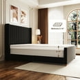 thumbnail image 6 of Queen Size Bed Frame, Upholstered Platform Bed with 62" Tall Headboard & Footboard, Soft Velvet Fabricbed Bed, Easy Assembly, Black, 6 of 7