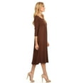 thumbnail image 3 of Women's Relaxed Fit 3/4 Sleeve Round Neck Jersey Knit A-Line Solid Maxi Dress, 3 of 4