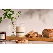 Brod & Taylor Sourdough Starter Jar, 32oz Size With Measuring Marks in in/cm and a Ring For Marking Starter Progress - Glass With a Loose Fitting Plastic Lid for Safety and Breathability