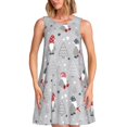 thumbnail image 1 of Balery Santa with Gifts Vestidos de verano para mujer con estampado: vestido holgado sin mangas, vestido playero informal y cómodo para días calurosos., 1 of 7