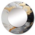 thumbnail image 2 of Designart "Minimalism Chrome White And Gold Potteries" Abstract Spirals Rund Mirror For Wall Decor - Large White Round Print Mirror - Round Modern Mirror - Wall Mounted Round Large Mirror - 23" x 23", 2 of 6