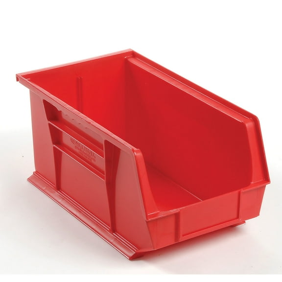 Global Industrial SB8147R Plastic Hang & Stack Bin, Red - 14.75 x 8.25 x 7 in.